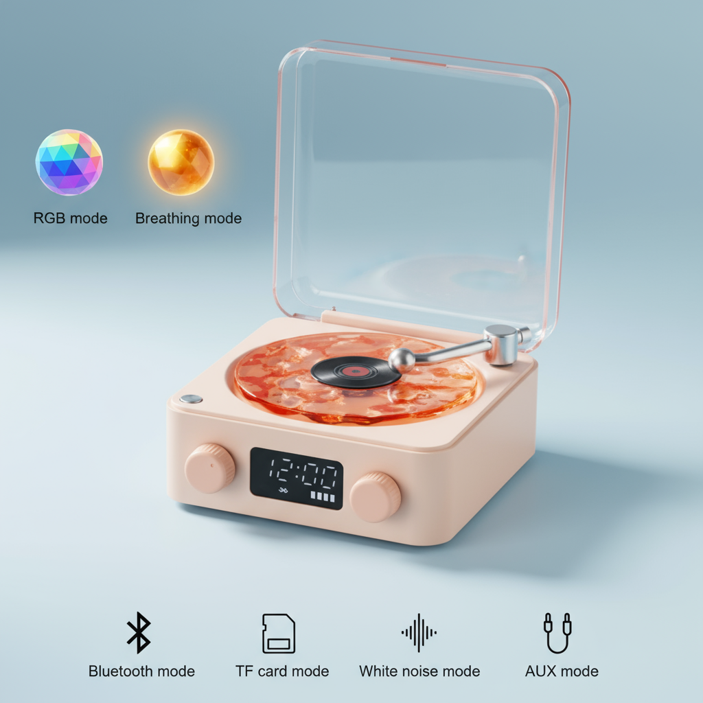 Beżowy odtwarzacz - grafika produktowa